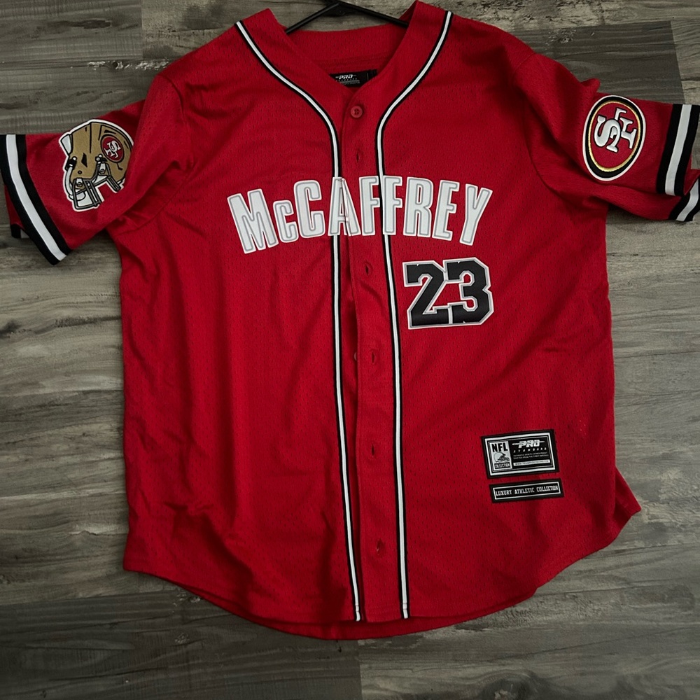 Christian McCaffrey San Francisco 49ers Pro Standard Mesh Baseball Button-Up